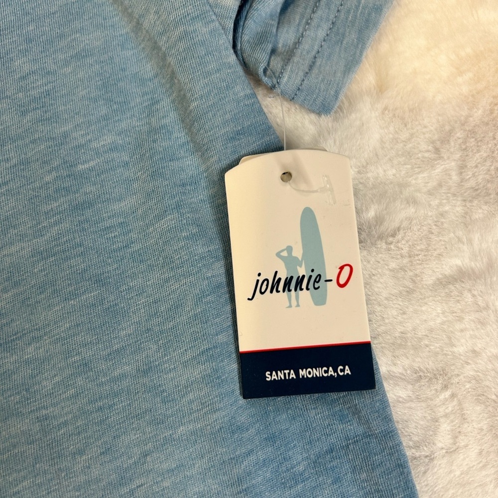 Johnnie-O Blue Henley Polo Shirt Short Sleeve Pocket Golf Men XL - Picture 3 of 11
